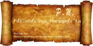 Pöstényi Margaréta névjegykártya